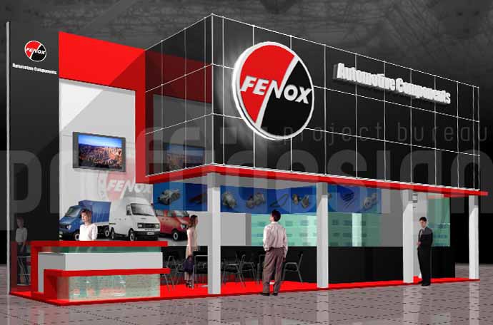 Дизайн-проект выставочного стенда бизнес класса для компании FENOX.