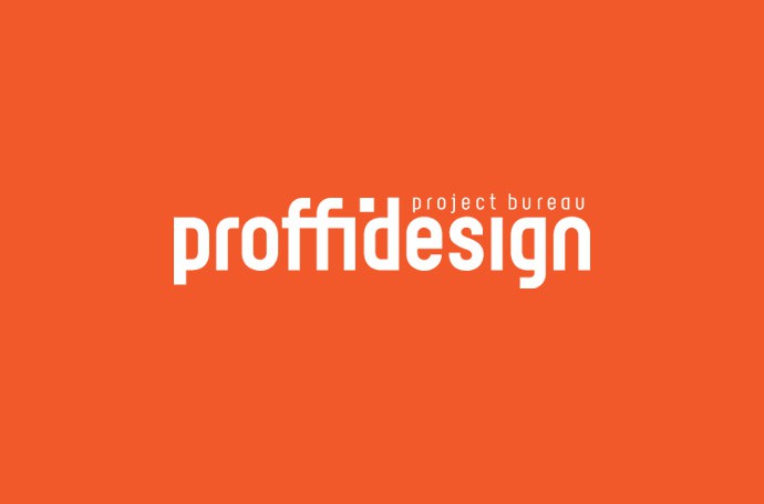 логотип дизайн-бюро «ПРОФФИ ДИЗАЙН» (инверсия)