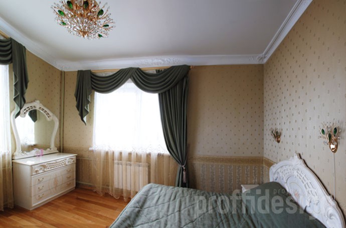 Фото дизайн спальни на первом этаже загородного дома на Калужском шоссе, МО